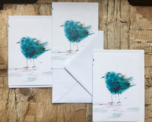 Load image into Gallery viewer, ‘Blue Birdie’ art greeting cards x3 pack.