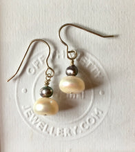 Load image into Gallery viewer, ‘Day & Night’ Fresh Water Pearl Sterling Silver Earrings