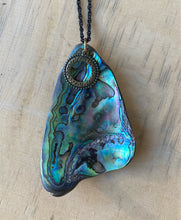 Load image into Gallery viewer, ‘Curving Seascape’ shell & vintage brass washer necklace